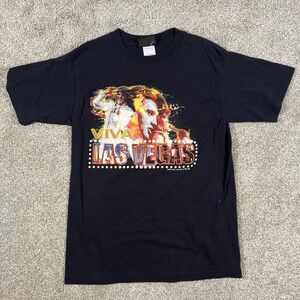 Y2K KUN Elvis Presley Viva Las Vegas Black Graphic T Sz M  Rockabilly Official‎